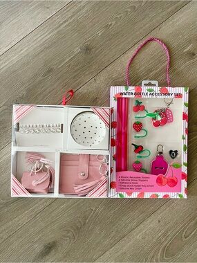 NWT Leith Pink Jewelry, Card Case Accessory Bundle & Water Bottle Accessory Set